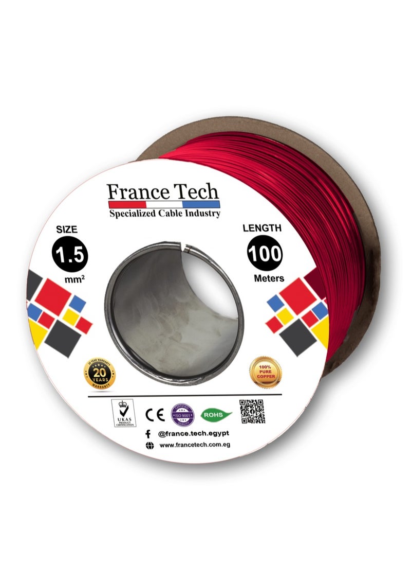 Cable electrical plain 1.5mm 100m red color - pzsku/Z6E8A94B38C27339A602FZ/45/_/1729953596/2c63a276-6da8-40d7-b24a-c399cc4350e5