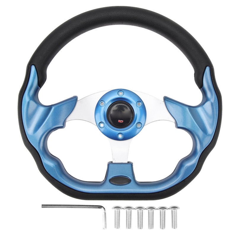 MOMO Golf Cart Steering Wheel 12.5 Inch 6-Hole PU Leather Ergonomic Design - Cool Racing Style Universal Steering Wheel for E-Z-GO Club Car - Image 1
