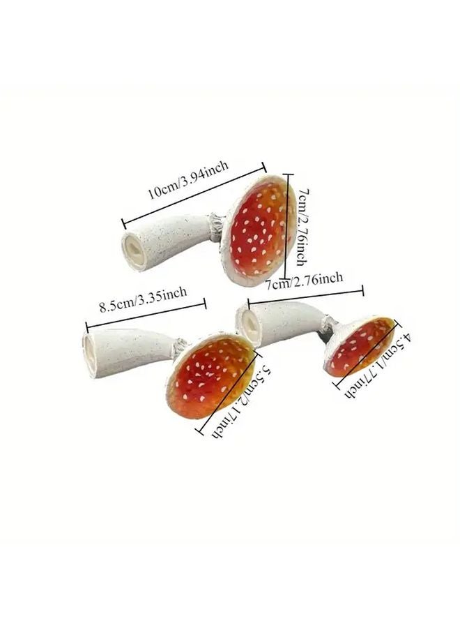Set of 3 Resin Mushroom Wall Shelves Amanita Shape Floating Shelves Home Decor - Image 1
