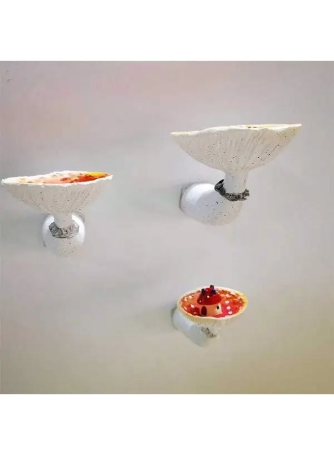 Set of 3 Resin Mushroom Wall Shelves Amanita Shape Floating Shelves Home Decor - Image 5