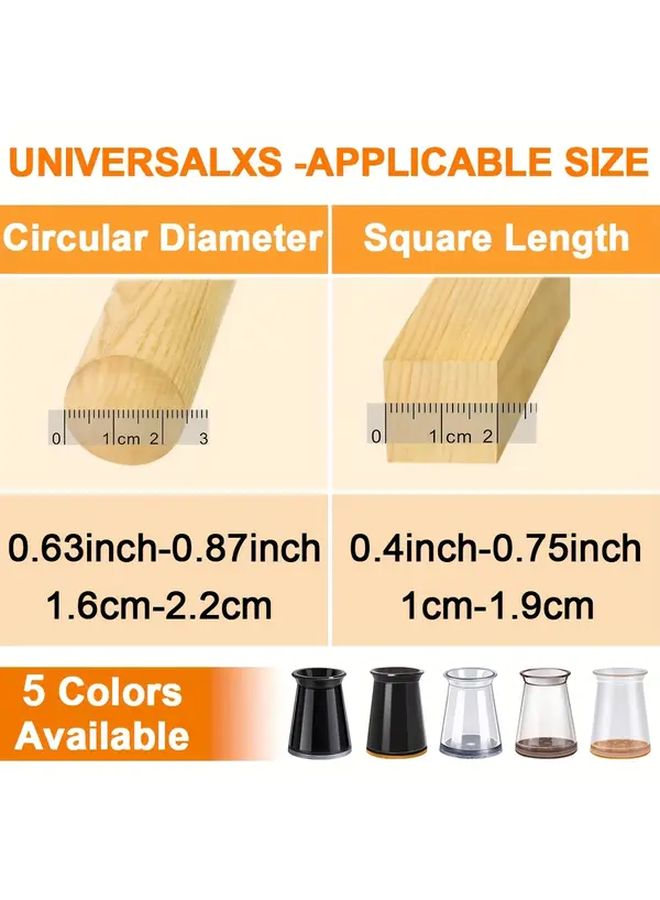 Dark Brown 16 Piece Chair Leg Protectors Scratch Resistant Felt Pads Noise Reduction Furniture Floor Protectors - Image 3