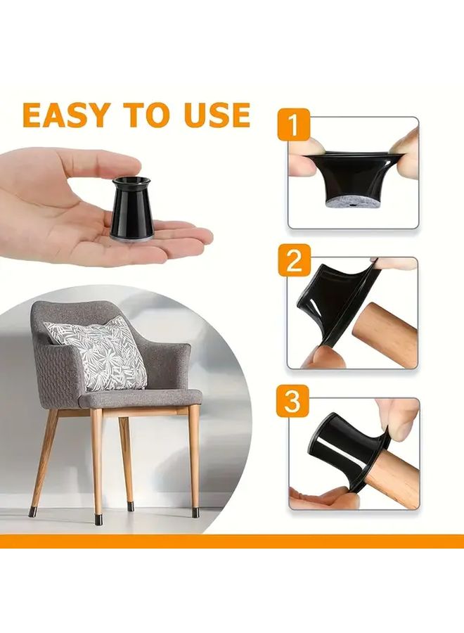 Dark Brown 16 Piece Chair Leg Protectors Scratch Resistant Felt Pads Noise Reduction Furniture Floor Protectors - Image 5