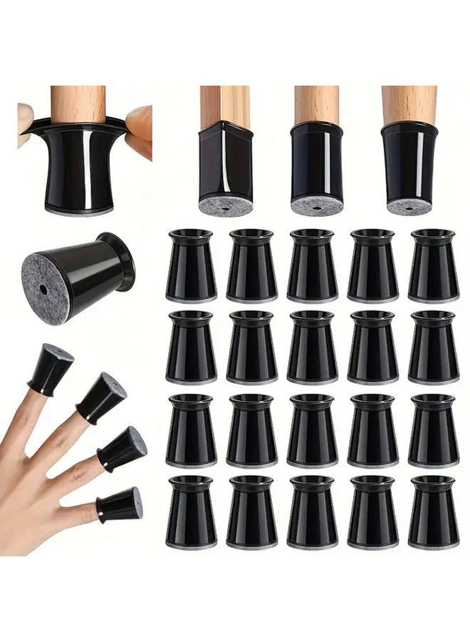Dark Brown 16 Piece Chair Leg Protectors Scratch Resistant Felt Pads Noise Reduction Furniture Floor Protectors - Image 1