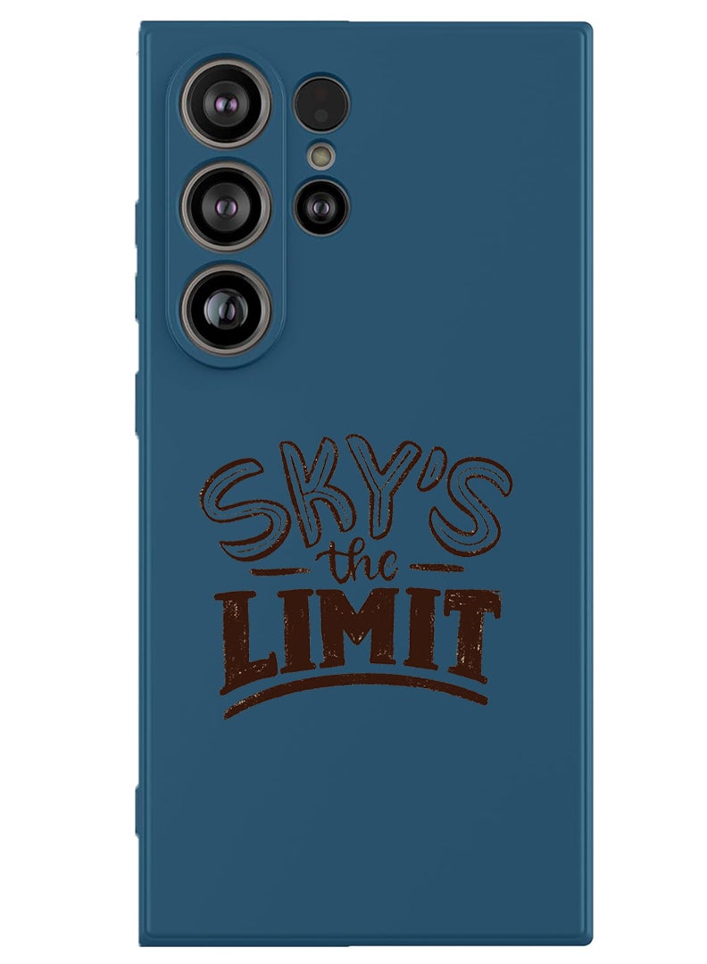 Theodor Protective Slim Fit Case Liquid Silicone Cover with Full Body Protection Anti-Scratch Shockproof Case For Samsung Galaxy S25 Ultra (Blue) - sky is the limit - Image 1