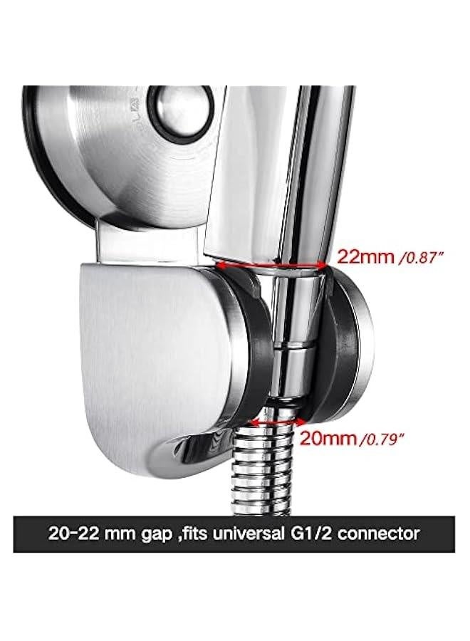 Shower Head Holder Suction Cup Handheld Shower Bracket Removable Bidet Sprayer Holder Fits Universal G 1/2'' Connector, Stainless Steel, 4 Mode Angle Adjustable, Brushed Finish - Image 2
