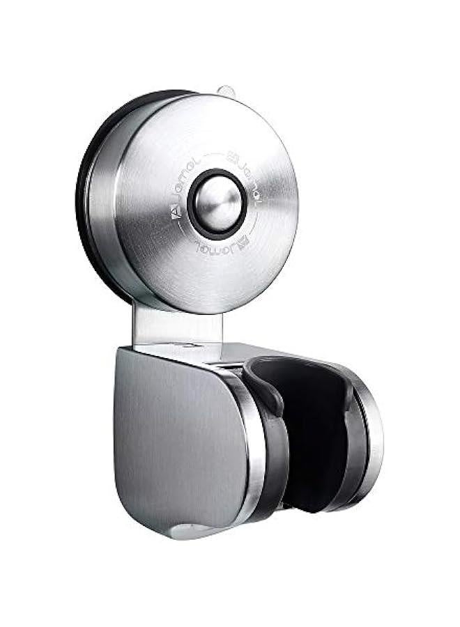 Shower Head Holder Suction Cup Handheld Shower Bracket Removable Bidet Sprayer Holder Fits Universal G 1/2'' Connector, Stainless Steel, 4 Mode Angle Adjustable, Brushed Finish - Image 1