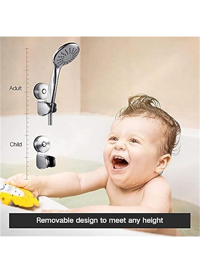 Shower Head Holder Suction Cup Handheld Shower Bracket Removable Bidet Sprayer Holder Fits Universal G 1/2'' Connector, Stainless Steel, 4 Mode Angle Adjustable, Brushed Finish - Image 4