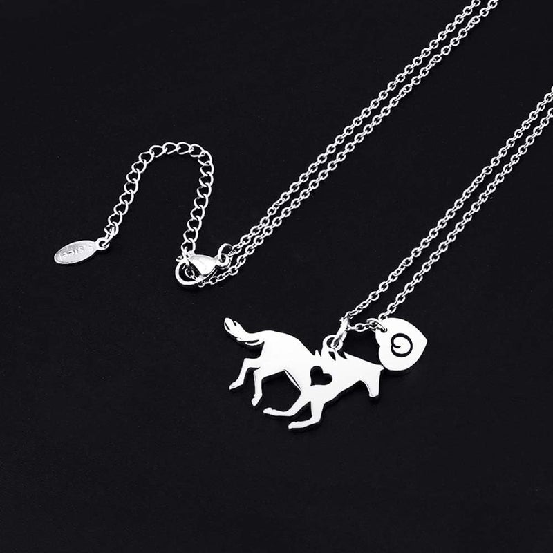 MONOOC Store Horse Gifts for Girls Necklace - Stainless Steel Dainty Horse Pendant Heart 26 Initial A-Z Necklaces for Women Girl - Image 5