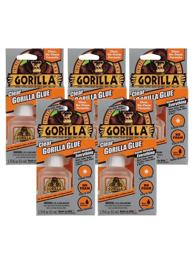Gorilla غراء شفاف 1.75 أونصة زجاجة شفافة عبوة من 5 - Image 1