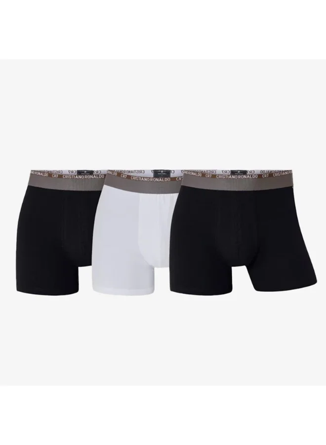 CR7 CR7 3‑Pack Men’s Cotton Blend Trunks – Breathable Everyday Underwear with Iconic CR7 Elastic Waistband
