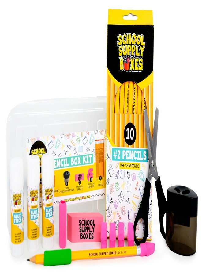 School Supply Boxes Back to School Supply Box - Grades K-5 Back to School Supplies - 32 Piece Kit with Handle Box - Image 5