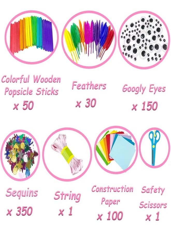 VLUSSO Arts and Crafts Supplies for Kids DIY Craft Kits Art Supplies Materials Kids Crafts Set with Pipe Cleaners Craft Box Preschool Homeschool Toys Gift for Kids Boys and Girls Age 4 5 6 7 8 - Image 3