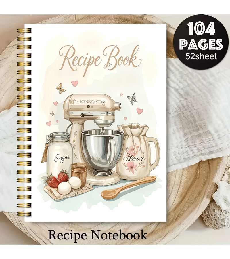 A5 Blank Recipe Notebook Spiral Binding Record Homemade Recipes - Image 1