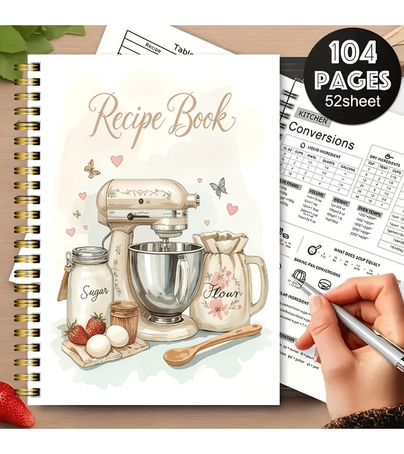 A5 Blank Recipe Notebook Spiral Binding Record Homemade Recipes - Image 4