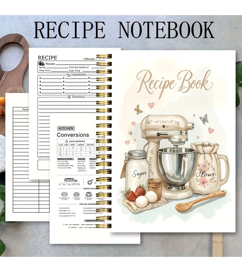 A5 Blank Recipe Notebook Spiral Binding Record Homemade Recipes - Image 3