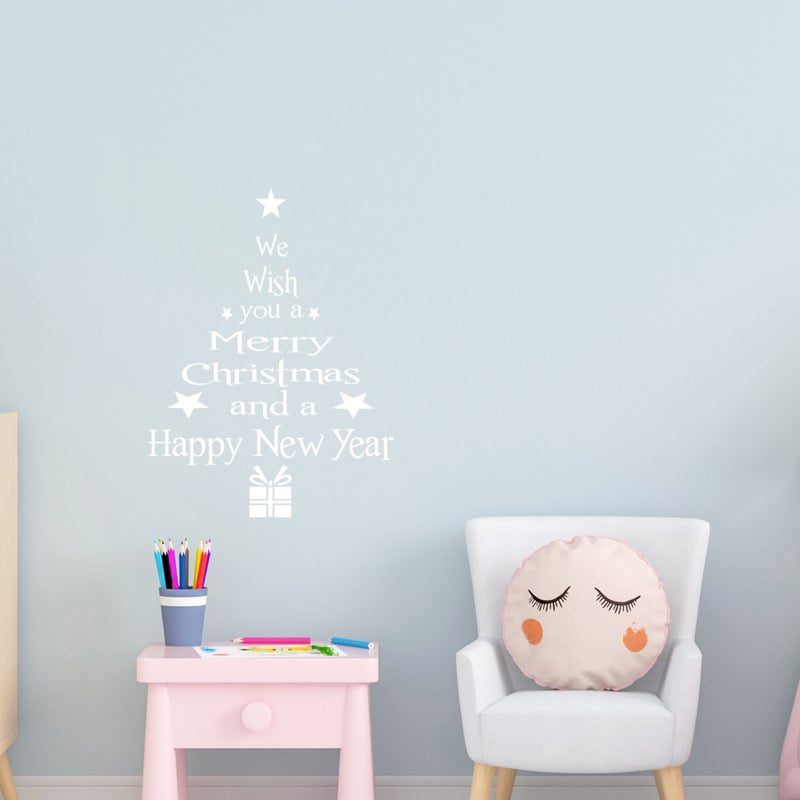 Printing Sd015 Christmas Tree Holiday Gift Removable Wall Stickers Living Room Bedroom Children'S Room Window Wall Stickers - Image 2