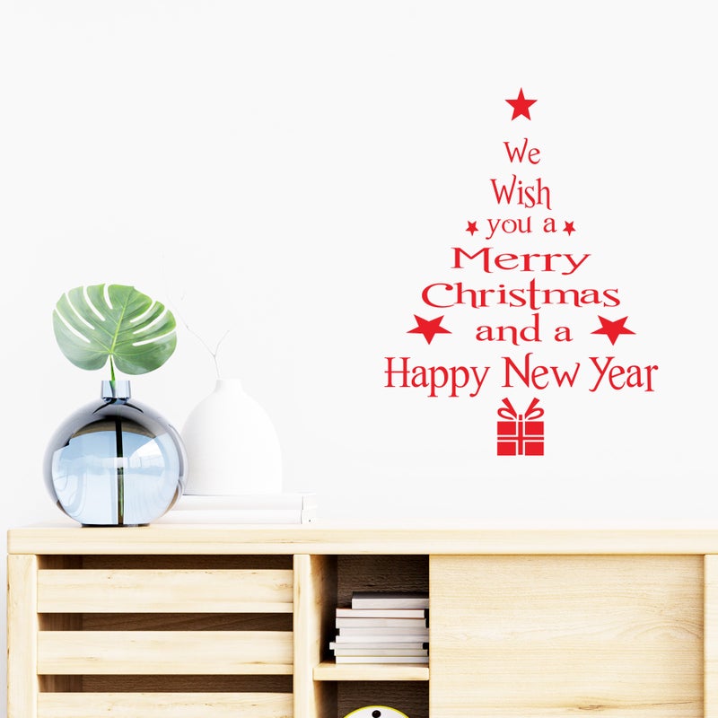 Printing Sd015 Christmas Tree Holiday Gift Removable Wall Stickers Living Room Bedroom Children'S Room Window Wall Stickers - Image 4