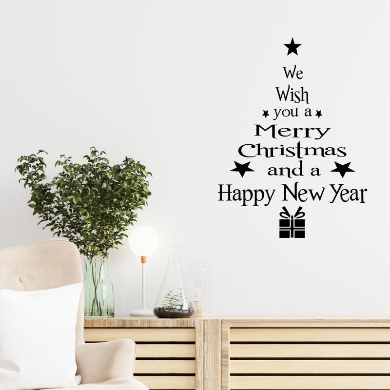 Printing Sd015 Christmas Tree Holiday Gift Removable Wall Stickers Living Room Bedroom Children'S Room Window Wall Stickers - Image 3
