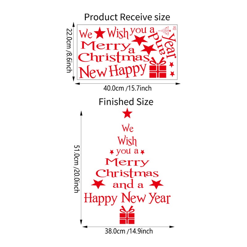 Printing Sd015 Christmas Tree Holiday Gift Removable Wall Stickers Living Room Bedroom Children'S Room Window Wall Stickers - Image 1