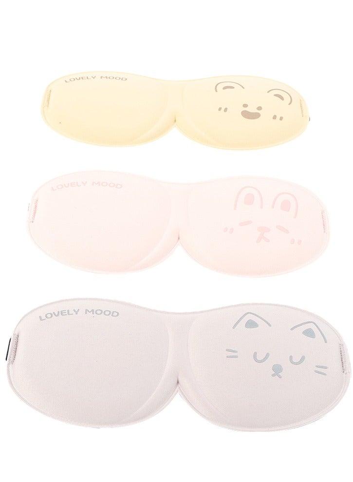 Midi Cute Animal Design Eye Cover for Sleeping - 3 Pcs  - Image 1
