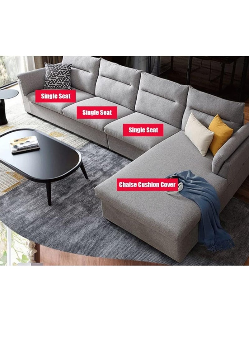 Elastic cushion cover for single L-shaped cushion for chaise longue sofa, 1, 2, 3 cushion sofa cover, soft furniture protective cover - Image 3