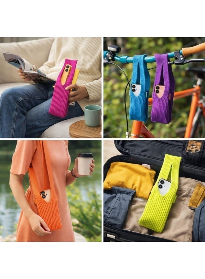 Portbae Trendy Phone Pocket Mobile Holder – 2-Piece Combo ( BLUE & ROSE ) with 40cm Shoulder Strap, Soft Protective Stylish Phone Bag - Image 4