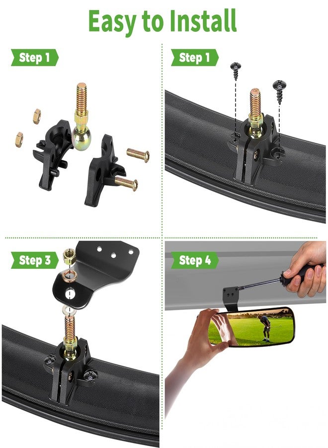 10L0L Universal Adjustable Golf Cart Panoramic Rear View Mirror, Rotatable 270 Rotation 16.5"Wide Angle Full Rearview Golf Cart Mirror for EZ Go, Club Car, Yamaha - Image 5