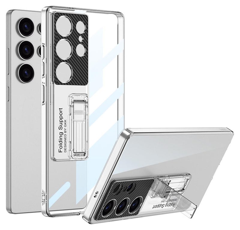 Aookay Slim Case for Samsung Galaxy S25 Ultra Case with Kickstand, Raised Full Camera Protector Hard PC Clear Anti-Yellow Thin Anti-Scratch Shockproof Phone Case for S25 Ultra Case Stand (Clear) - Image 1