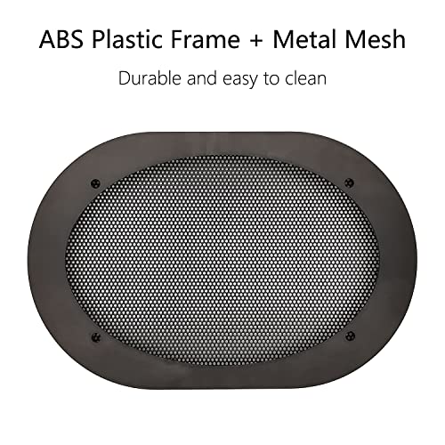 Fuhengli 4" x 6" Speaker Grill Covers, Car Speaker Subwoofer Guard Protector, ABS Plastic Frame with Metal Mesh, Black - 2Pcs - Image 3