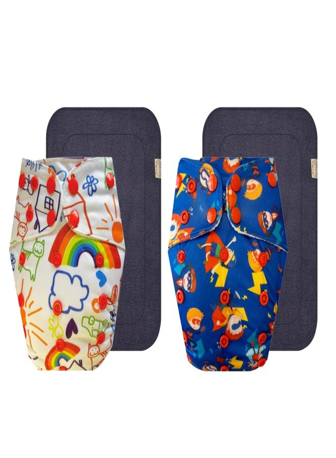 Dumbledo Premium Cloth Diaper with Gray Insert (Pack of 2) | Snug Fit | Leakproof | Quick Dry | Designed by Moms | 3 Months - 3 Years | Unisex Baby - Image 1