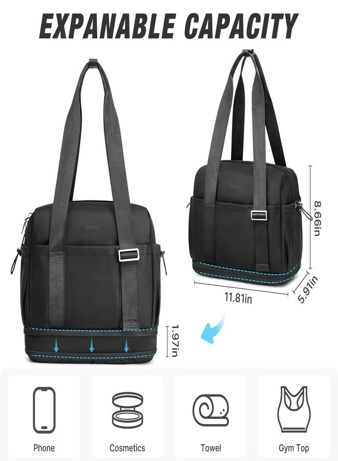 جي4فري حقيبة رياضية صغيرة من G4Free سعة 10 لتر، حقيبة سفر صغيرة خفيفة الوزن مزودة بجيب مقاوم للماء للنساء والرجال، حقيبة سفر صغيرة لطيفة للتمارين الرياضية والسفر، أسود - Image 5