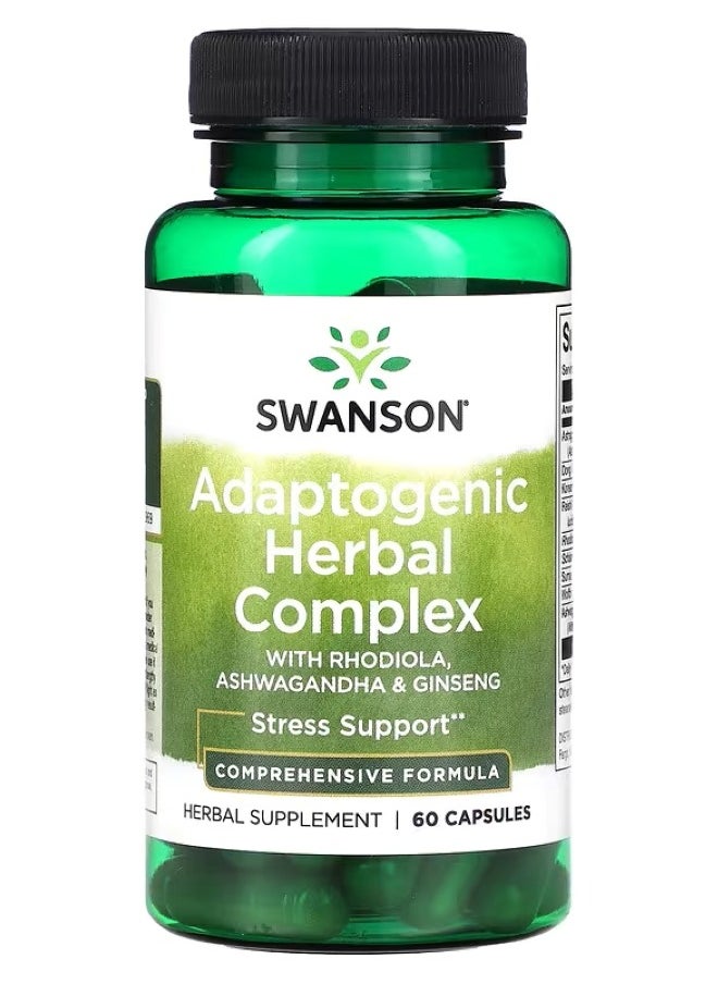 SWANSON - Adaptogenic Herbal Complex With Rhodiola Ashwagandha And Ginseng 60 Caps - Image 1