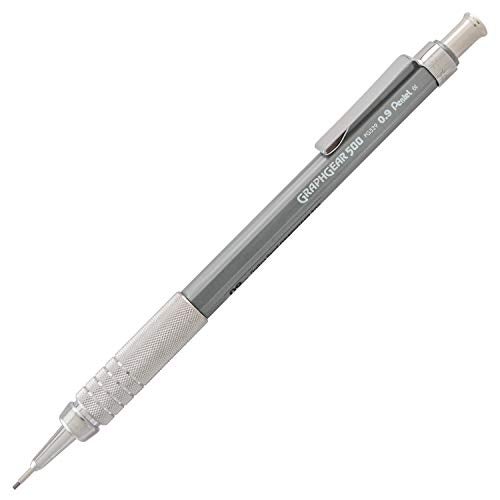 Pentel قلم رسم أوتوماتيكي بنتل جراف جير 500، 0.9 مم، برميل رمادي، عبوة واحدة (PG529BP) - Image 2
