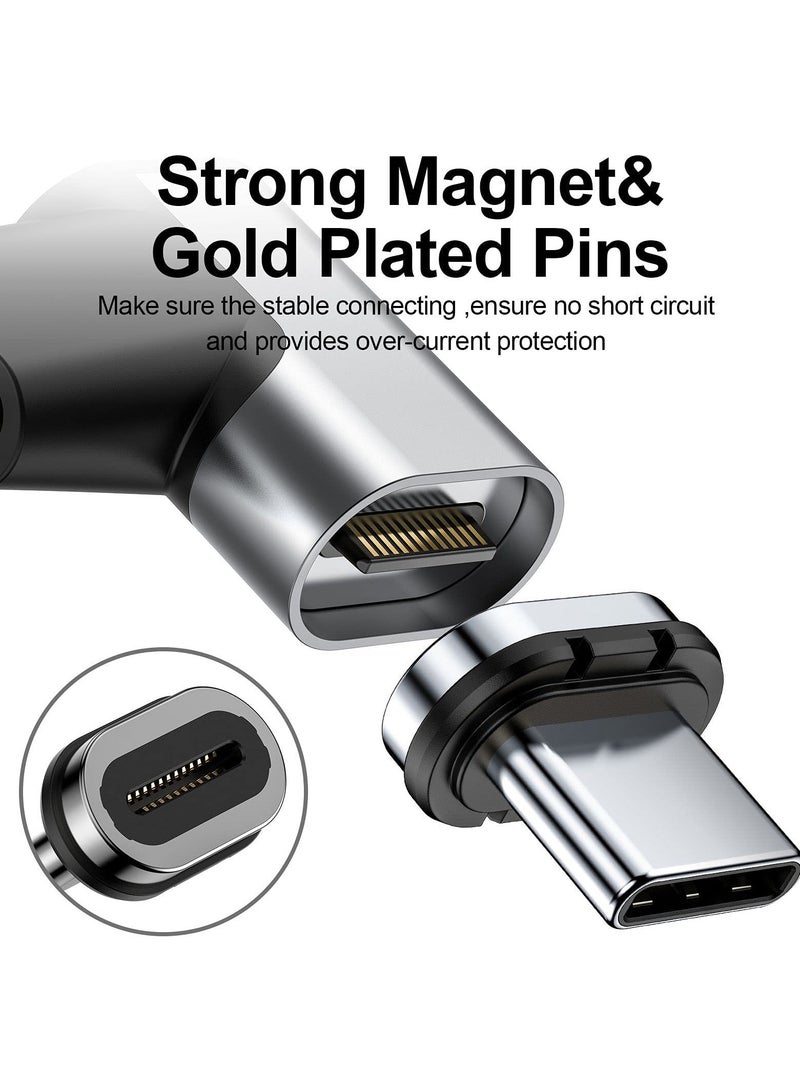 KASTWAVE Magnetic Type-C Adapter for MacBook, Support PD 100W Fast Charging Protocol, 90 Degree Elbow Adapter, USB 3.1 4K@60hz HD Video Output, 10Gbps Extreme Speed File Transfer - Image 2