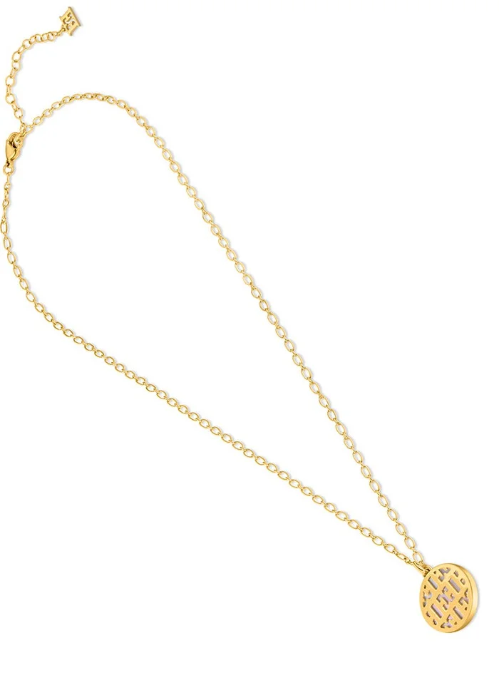 ESCADA Linda White Mother of Pearl Pendant Necklace with Signature Logo