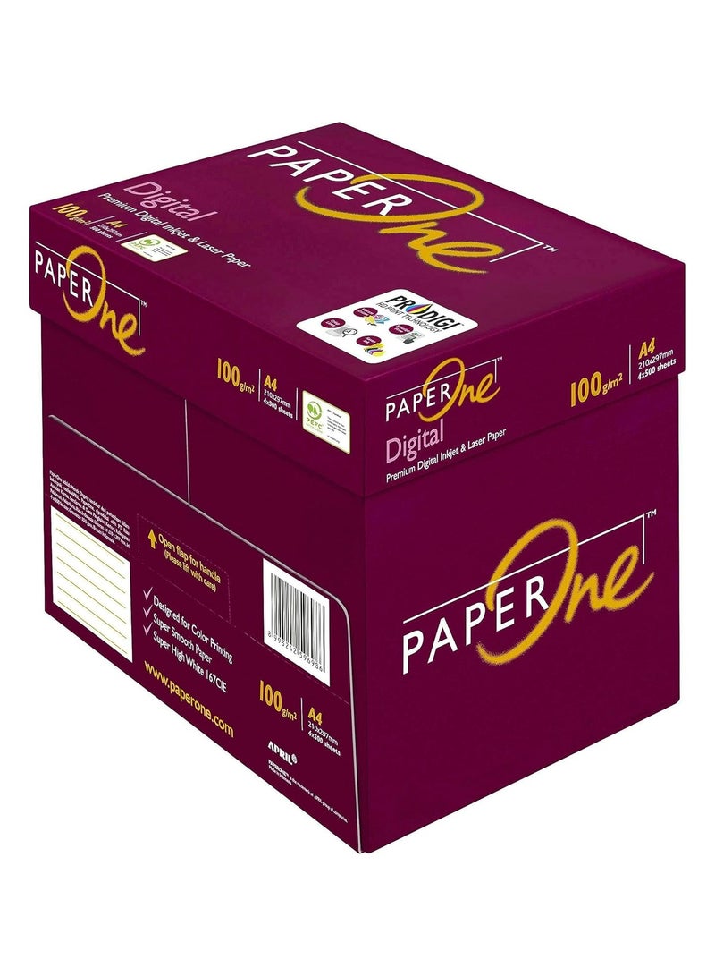 PaperOne Digital Premium Copy Paper, 100 GSM, A4 Size, 4 reams per Carton Box - Image 2