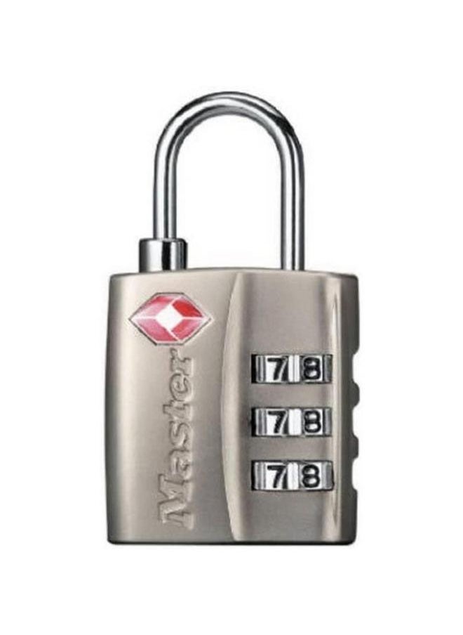 Master Lock 3-Dial Resettable Combination Luggage Padlock Nickel 30mm 4680DNKL  - Image 3