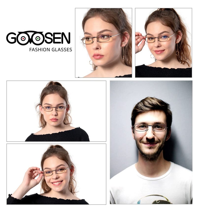 GOOSEN 2-Pack Reading Glasses Men Women, Pocket Wallet Purse Compact Hard Cases Folding Readers, Blue light Glasses Spring Hinge 2.5 x - Image 5