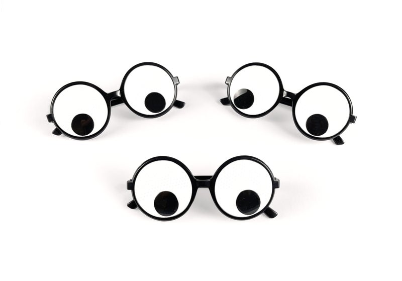 NAKIMO Googly Eyes Glasses Funny Costume Wiggle Eyes Novelty Shades Funny Glasses Accessories for Party (Pack of 3) - Image 1