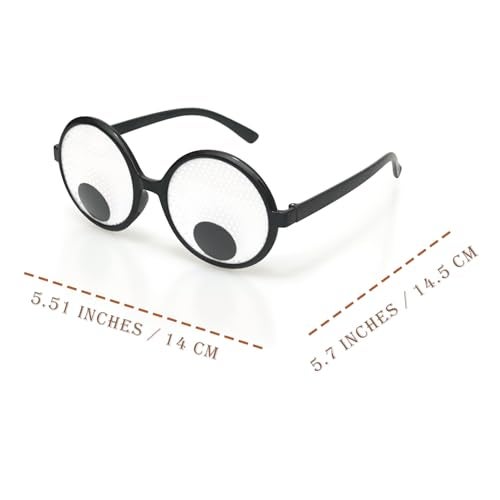 NAKIMO Googly Eyes Glasses Funny Costume Wiggle Eyes Novelty Shades Funny Glasses Accessories for Party (Pack of 3) - Image 2
