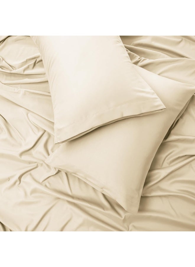 PanaX Bedding Super King Bed Sheets Set - 4 Piece Bedding - Brushed Microfiber And Fade Resistant - Easy Care (Ivory, Super King) - Image 4