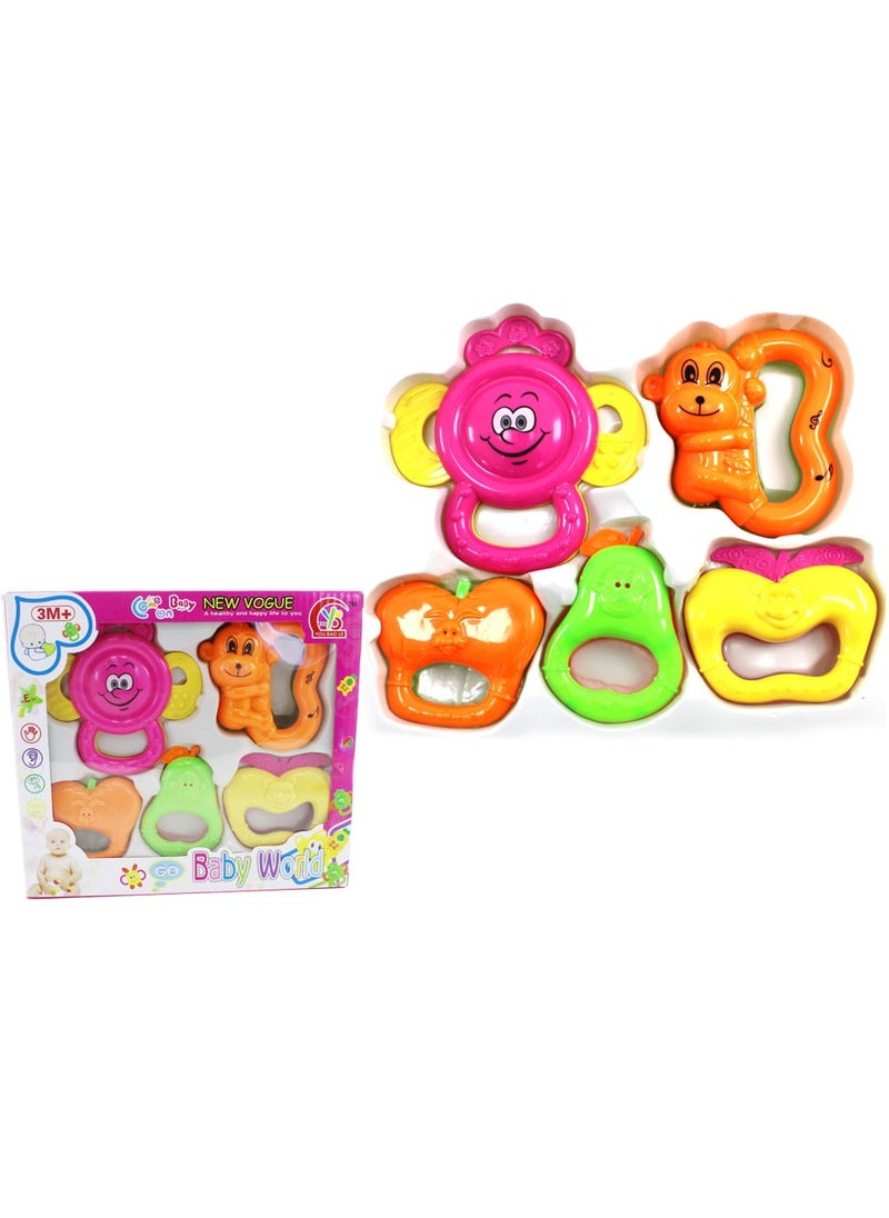 AL QADAH - Baby Rattles Small Toys 5Pcs Set Ages 3+ - Image 1