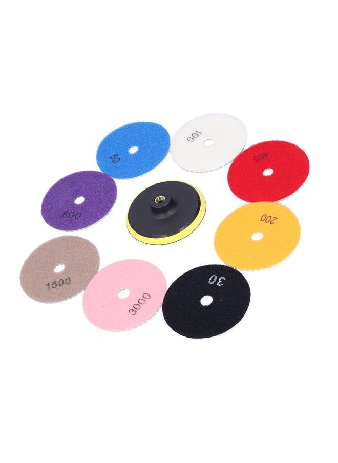 Thoraya - 9Pcs/Set Polishing Pad Suction Cup Set Diamond Polishing Plate Fast Heat Dissipation and Low Noise for Stone and Ceramic Polishing - Image 1