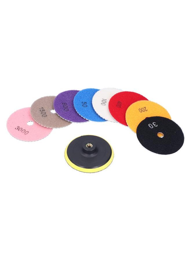 Thoraya - 9Pcs/Set Polishing Pad Suction Cup Set Diamond Polishing Plate Fast Heat Dissipation and Low Noise for Stone and Ceramic Polishing - Image 1