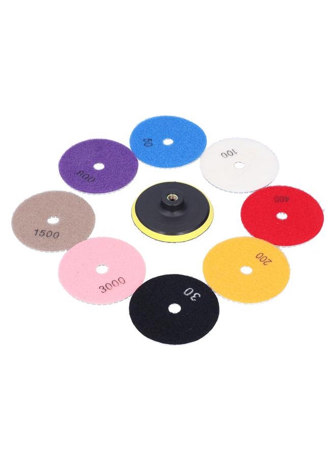 Thoraya - 9Pcs/Set Polishing Pad Suction Cup Set Diamond Polishing Plate Fast Heat Dissipation and Low Noise for Stone and Ceramic Polishing - Image 1