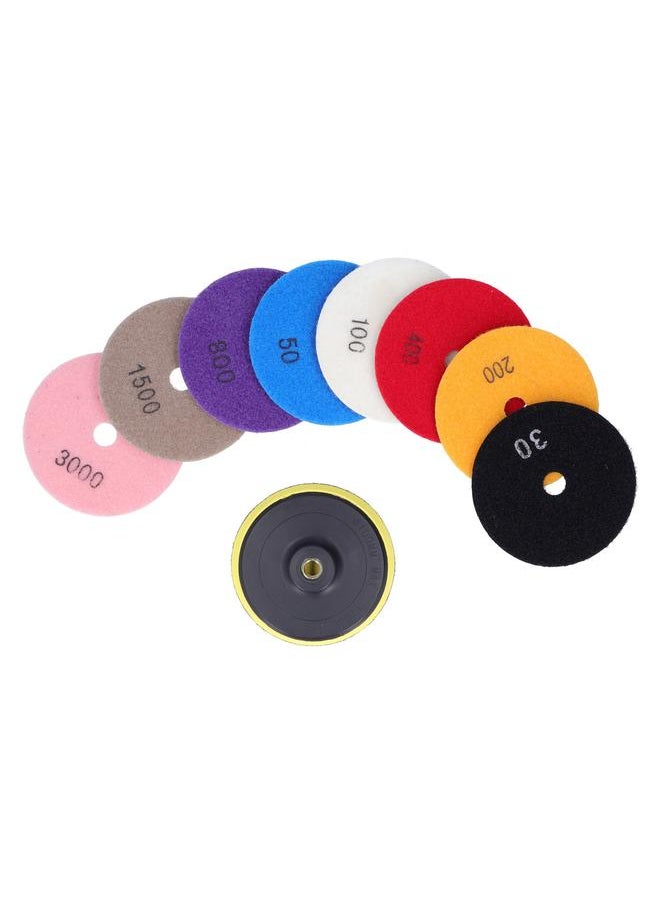 Thoraya - 9Pcs/Set Polishing Pad Suction Cup Set Diamond Polishing Plate Fast Heat Dissipation and Low Noise for Stone and Ceramic Polishing - Image 1