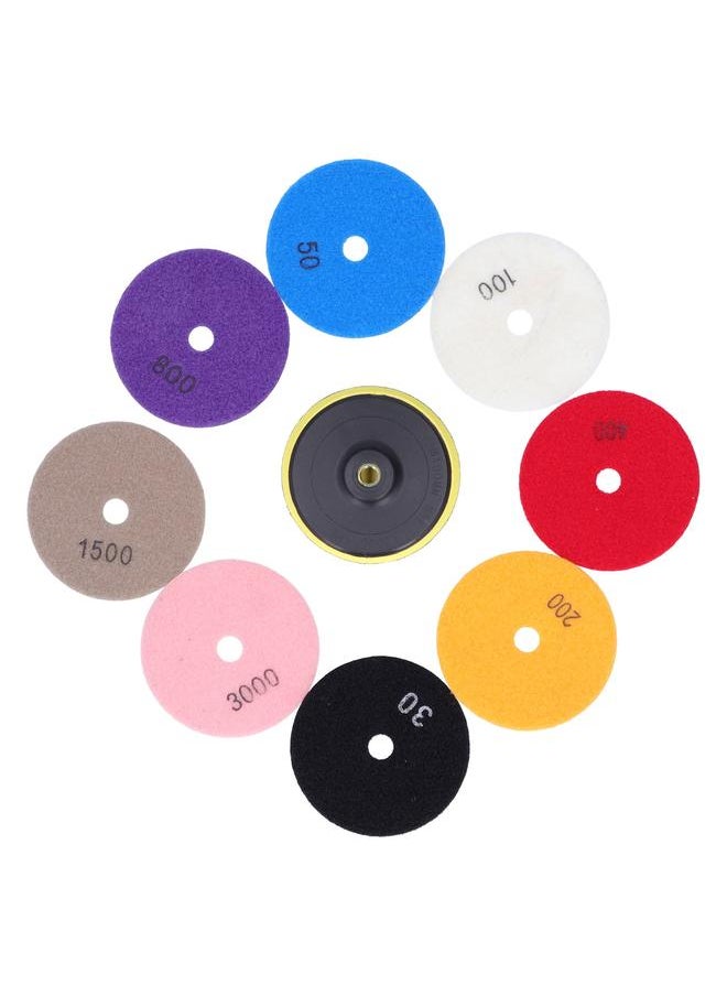 Thoraya - 9Pcs/Set Polishing Pad Suction Cup Set Diamond Polishing Plate Fast Heat Dissipation and Low Noise for Stone and Ceramic Polishing - Image 1