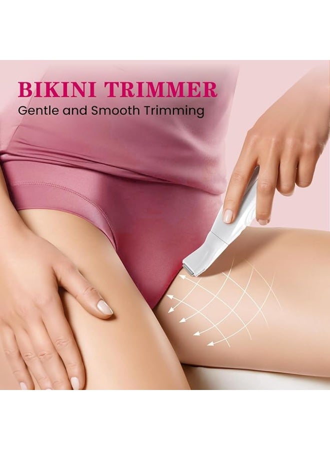 MAXGROOM Women’s Bikini Trimmer – All-in-One Waterproof Ladies’ Electric Razor & Shaver，Rechargeable Body Grooming Kit for Legs, Armpits, Face, Eyebrows & Bikini Line (White) - Image 3