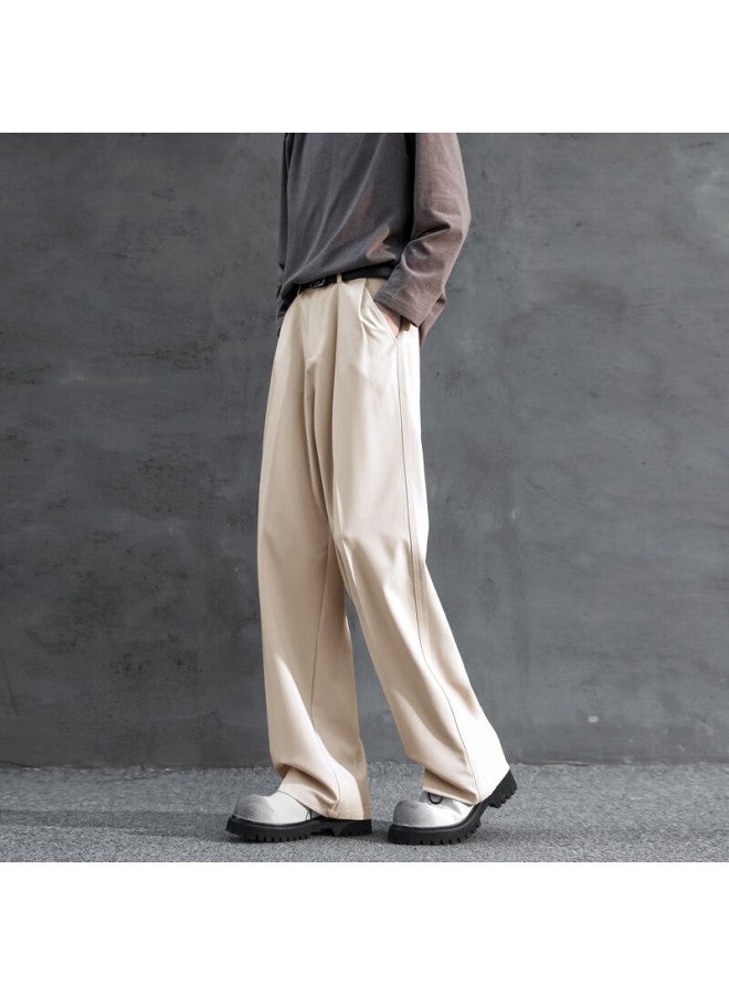 Swamp Area Men's Spring And Summer Thin Straight Pants High-end Casual Suit Pants Ks22 Khaki 2XL - Image 5