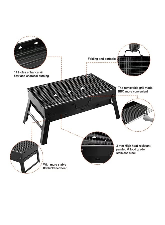 Home auraa Barbecue Portable Grill with Skewers - 49 pcs set - Image 4